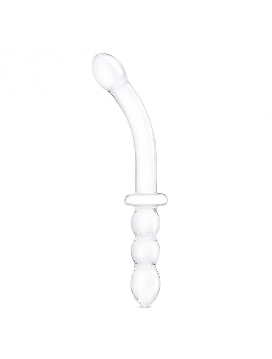 Прозрачный ребристый двусторонний стимулятор Ribbed G-Spot - 20 см. - Glas