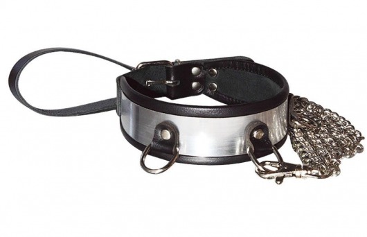Стильный ошейник с металлическим блеском и поводком - Sitabella - купить с доставкой во Владикавказе