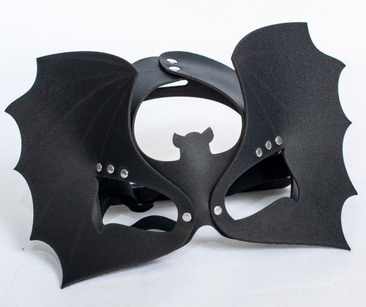 Черная кожаная маска на глаза  Летучая мышь - Sitabella - купить с доставкой во Владикавказе