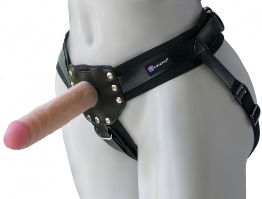 Черный пояс-трусики с двумя насадками  Экзотик-Linda  - 15,5 и 10,5 см. - LOVETOY (А-Полимер) - купить с доставкой во Владикавказе