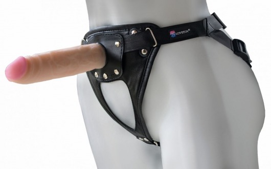 Черный пояс-трусики с насадкой  Soft-Принц  - 17 см. - LOVETOY (А-Полимер) - купить с доставкой во Владикавказе