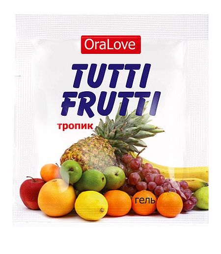 Пробник гель-смазки Tutti-frutti со вкусом тропических фруктов - 4 гр. - Биоритм - купить с доставкой во Владикавказе