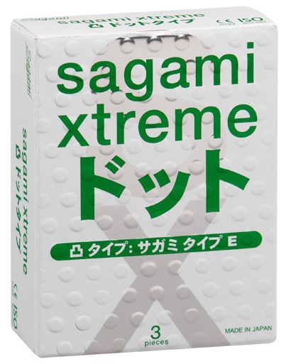 Презервативы Sagami Xtreme SUPER DOTS с точками - 3 шт. - Sagami - купить с доставкой во Владикавказе