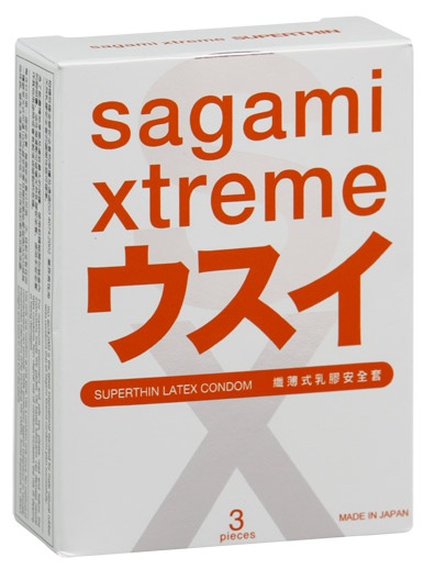 Ультратонкие презервативы Sagami Xtreme SUPERTHIN - 3 шт. - Sagami - купить с доставкой во Владикавказе