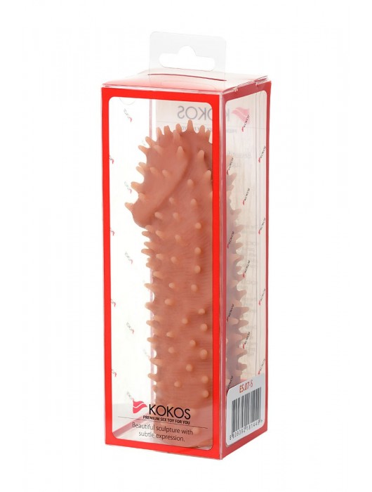 Телесная реалистичная насадка KOKOS Extreme Sleeve 07 с дополнительной стимуляцией - 12,7 см. - KOKOS - во Владикавказе купить с доставкой