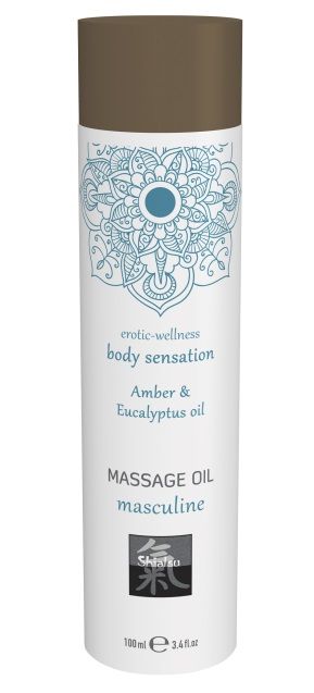 Массажное масло с ароматом амбры с добавлением эвкалиптового масла - 100 мл. - Shiatsu - купить с доставкой во Владикавказе