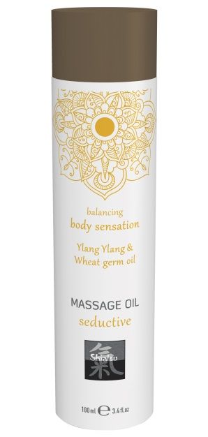 Массажное масло с ароматом иланг-иланга с добавлением масла зародышей пшеницы - 100 мл. - Shiatsu - купить с доставкой во Владикавказе