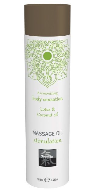 Массажное масло с ароматом лотоса с добавлением кокосового масла - 100 мл. - Shiatsu - купить с доставкой во Владикавказе
