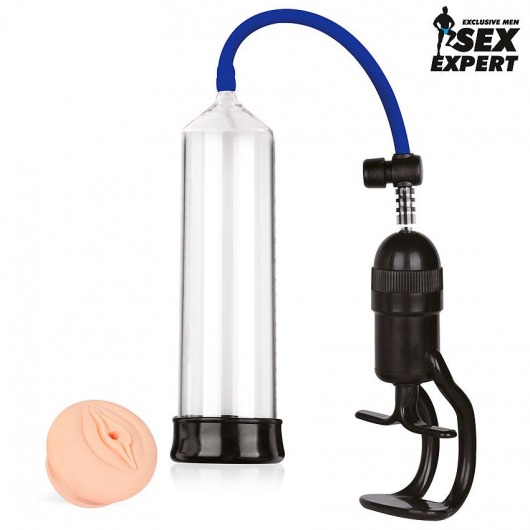 Прозрачная вакуумная помпа с ручным поршнем - Sex Expert - во Владикавказе купить с доставкой