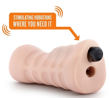 Телесный мастурбатор-вагина с вибропулей Ashley - Blush Novelties - во Владикавказе купить с доставкой