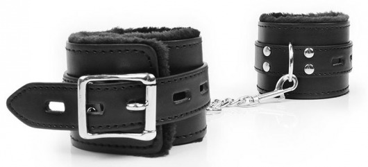 Черные оковы на металлических карабинах - Notabu - купить с доставкой во Владикавказе