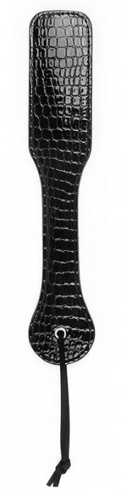 Черная шлепалка с узором под рептилию - 32 см. - Notabu - купить с доставкой во Владикавказе