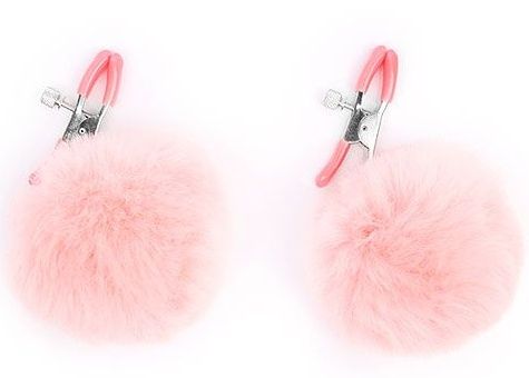 Зажимы для сосков с розовым пушком - Notabu - купить с доставкой во Владикавказе