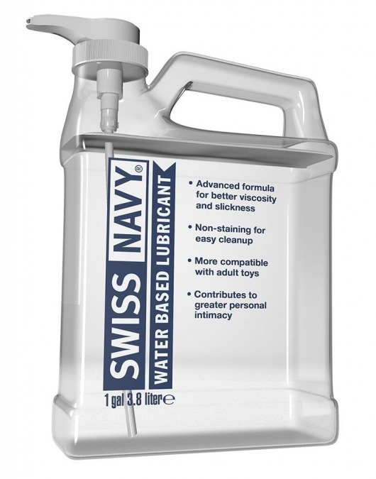 Канистра лубриканта Swiss Navy Water Based Lube на водной основе - 3,8 л. - Swiss navy - купить с доставкой во Владикавказе