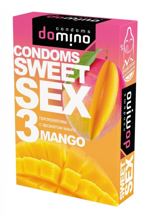 Презервативы для орального секса DOMINO Sweet Sex с ароматом манго - 3 шт. - Domino - купить с доставкой во Владикавказе