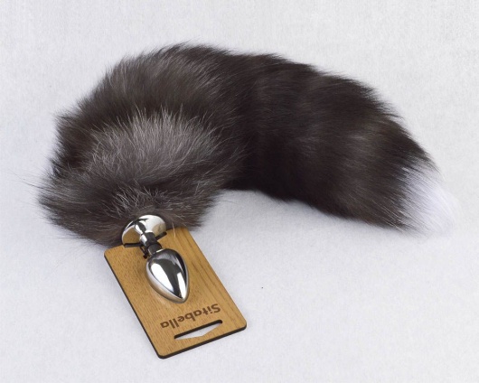 Серебристая анальная пробка с пушистым хвостиком - Sitabella - купить с доставкой во Владикавказе