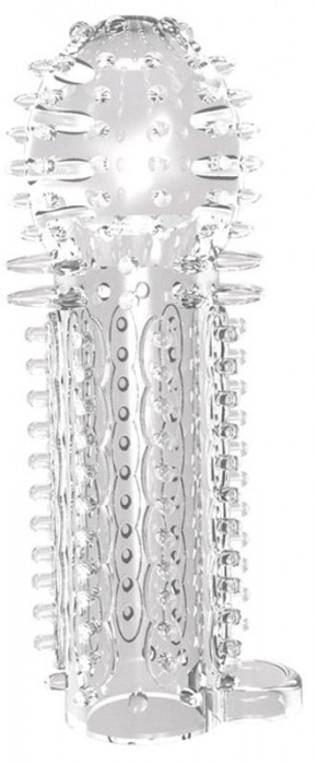 Закрытая прозрачная насадка на пенис с шипиками Nubby Sleeve - 14,5 см. - Chisa - во Владикавказе купить с доставкой