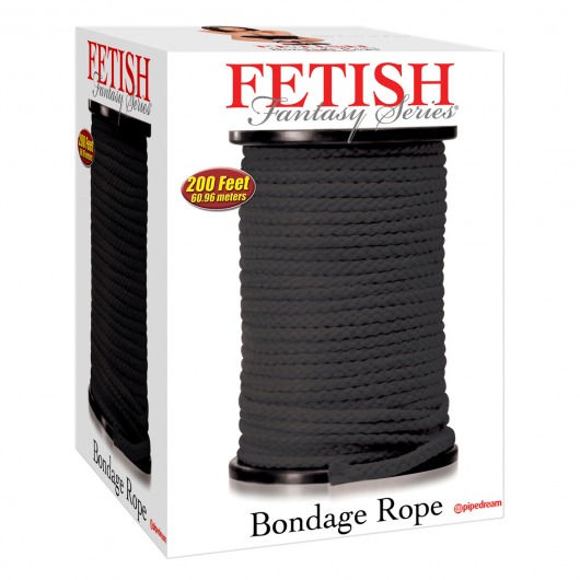 Черная веревка для связывания Bondage Rope - 60,9 м. - Pipedream - купить с доставкой во Владикавказе