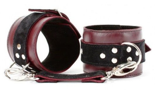 Бордовые оковы на ноги Ladys Arsenal на карабинах - БДСМ Арсенал - купить с доставкой во Владикавказе