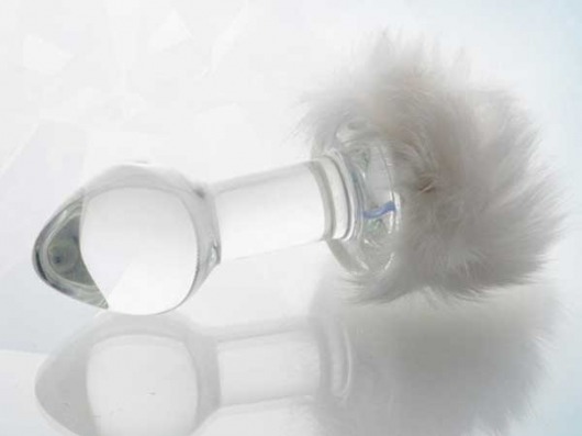 Стеклянная анальная втулка с хвостиком - 9,5 см. - Sexus - купить с доставкой во Владикавказе