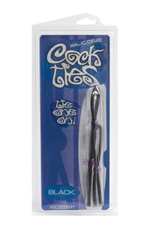Набор черных эрекционных колец Cock ties - Doc Johnson - во Владикавказе купить с доставкой