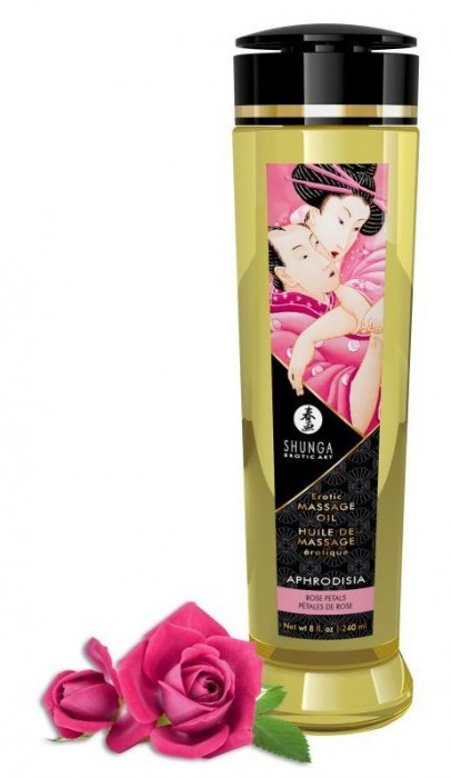 Массажное масло с ароматом розы Aphrodisia - 240 мл. - Shunga - купить с доставкой во Владикавказе