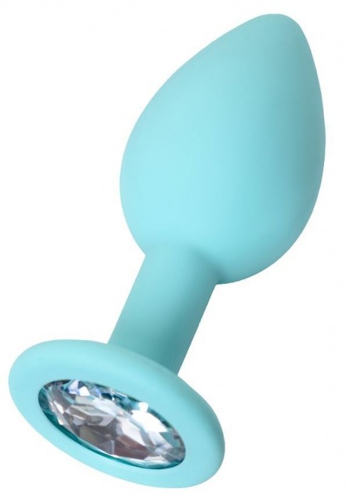 Мятная анальная пробка с прозрачным кристаллом Brilliant - 7 см. - ToyFa - купить с доставкой во Владикавказе