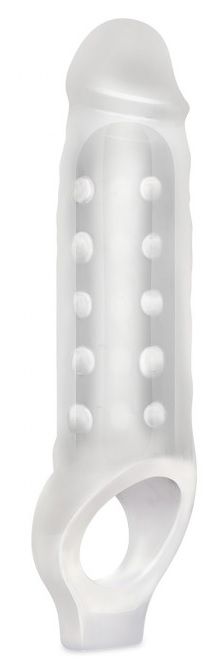 Прозрачная текстурированная насадка Mighty Extender - 13 см. - BlueLine - во Владикавказе купить с доставкой