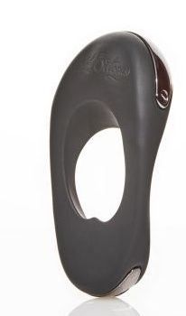 Черное эрекционное виброкольцо с двумя виброэлементами ATOM PLUS - Hot Octopuss - во Владикавказе купить с доставкой