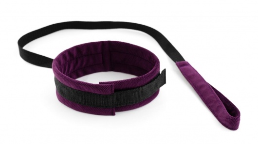 Фиолетово-черный ошейник My Rules с поводком - БДСМ Арсенал - купить с доставкой во Владикавказе