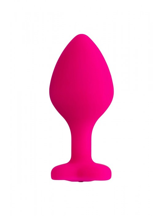 Розовая анальная втулка Diamond Heart с прозрачным кристаллом - 8 см. - ToyFa - купить с доставкой во Владикавказе