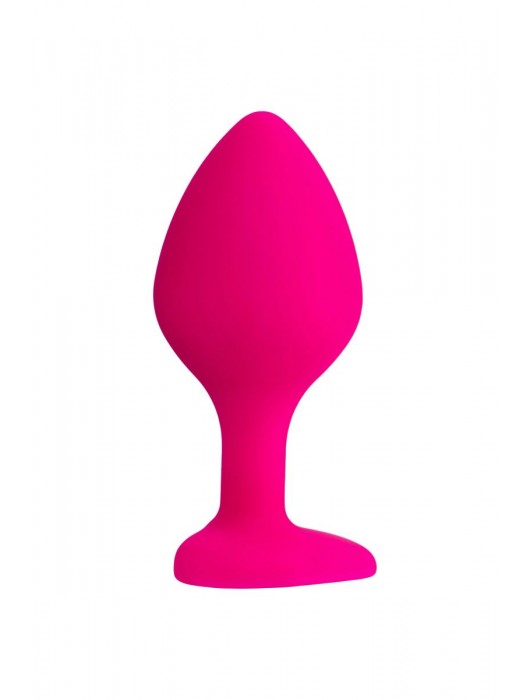 Розовая анальная втулка Diamond Heart с прозрачным кристаллом - 8 см. - ToyFa - купить с доставкой во Владикавказе