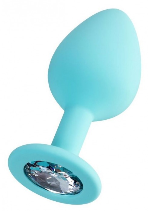 Мятная анальная втулка Brilliant с прозрачным кристаллом - 8 см. - ToyFa - купить с доставкой во Владикавказе