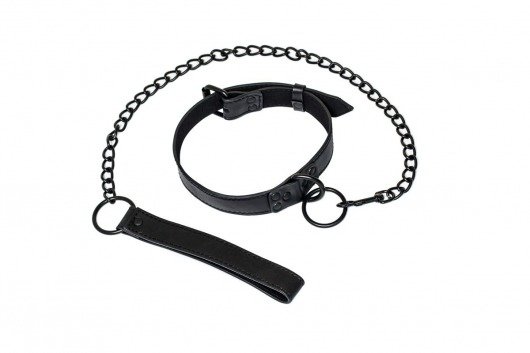 Черный ошейник Sin с поводком - Lola Games - купить с доставкой во Владикавказе