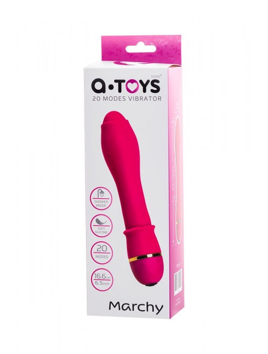 Ярко-розовый вибратор TOYFA March - 16,6 см. - A-toys