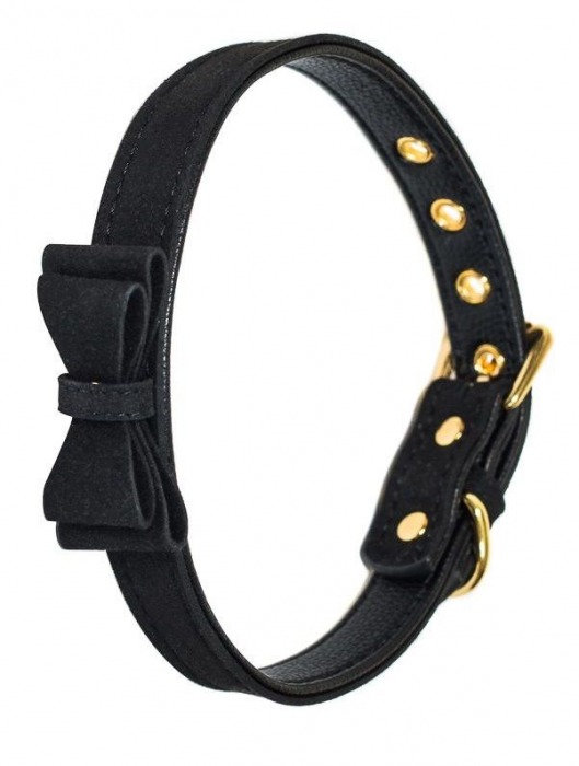 Черный ошейник Decadence с бабочкой - Lola Games - купить с доставкой во Владикавказе