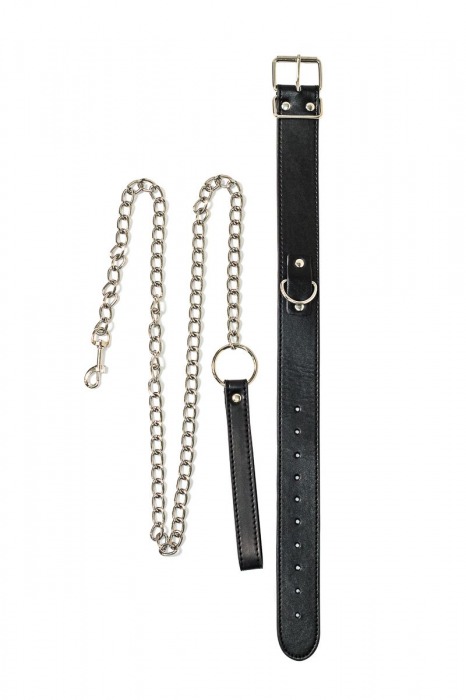 Черный ошейник с поводком Wild - Lola Games - купить с доставкой во Владикавказе