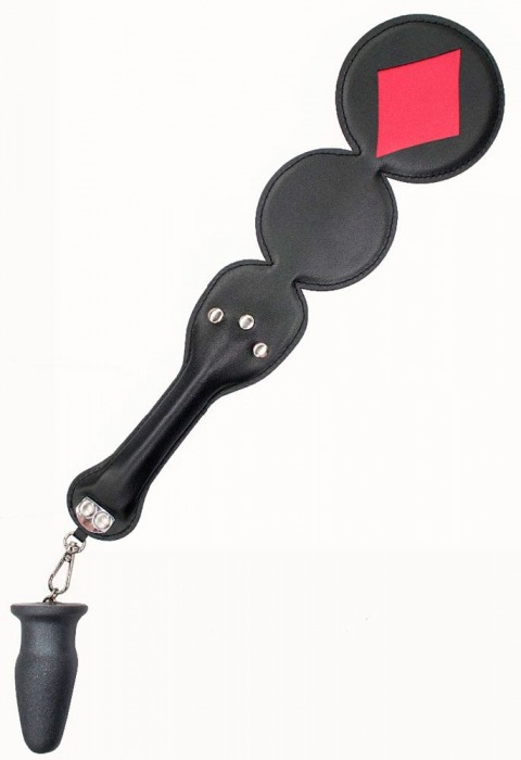 Шлёпалка  Бубны  с анальным плагом - LOVETOY (А-Полимер) - купить с доставкой во Владикавказе