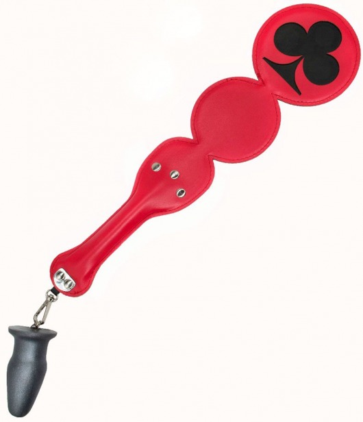 Шлёпалка  Трефы  с анальным плагом - LOVETOY (А-Полимер) - купить с доставкой во Владикавказе