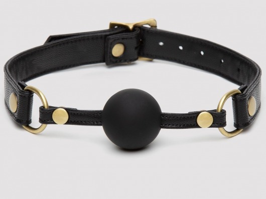 Черный кляп-шар Bound to You Faux Leather Ball Gag - Fifty Shades of Grey - купить с доставкой во Владикавказе