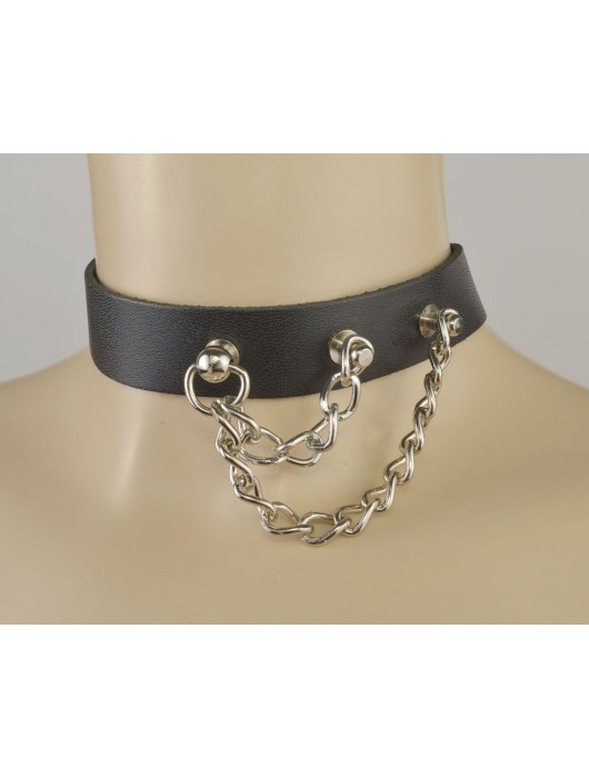 Черный чокер с двумя цепочками - Sitabella - купить с доставкой во Владикавказе