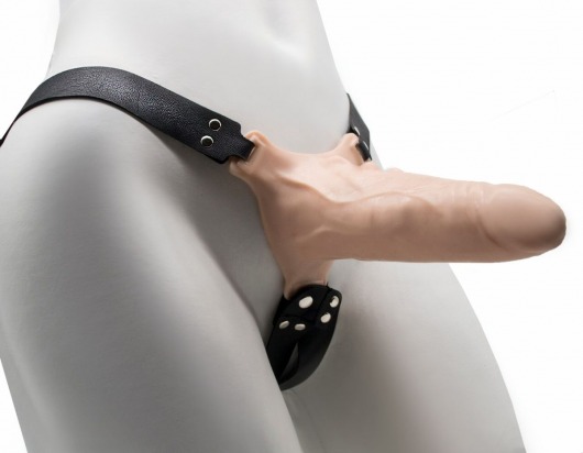 Пустотелый фаллопротез с бондажом - 18 см. - LOVETOY (А-Полимер) - купить с доставкой во Владикавказе