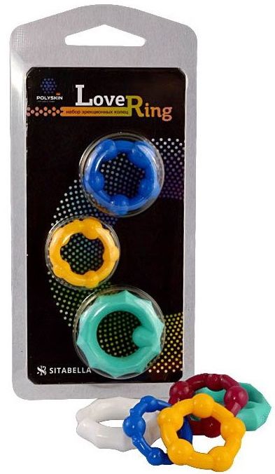Набор из 3 цветных эрекционных колец Love Ring - Sitabella - во Владикавказе купить с доставкой