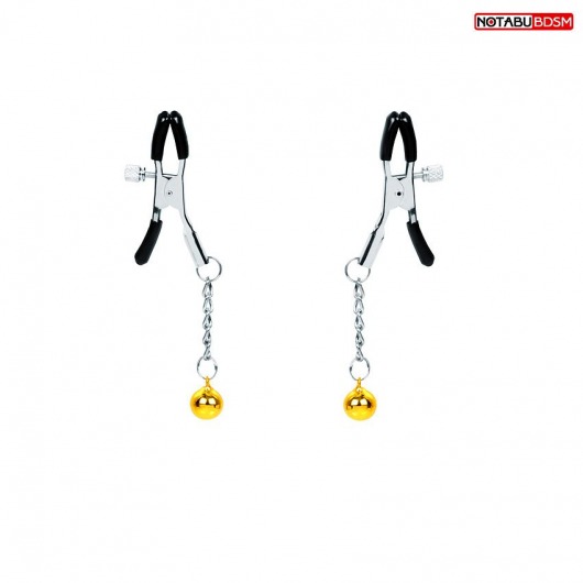 Оригинальные зажимы на соски с желтыми шариками - Notabu - купить с доставкой во Владикавказе