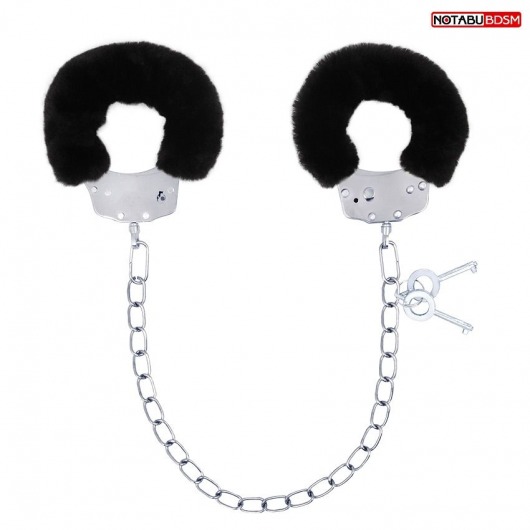 Металлические оковы с мягкой черной опушкой - Notabu - купить с доставкой во Владикавказе