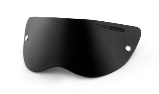 Черная плотная кожаная маска на глаза - БДСМ Арсенал - купить с доставкой во Владикавказе