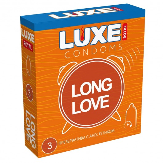 Презервативы с продлевающим эффектом LUXE Royal Long Love - 3 шт. - Luxe - купить с доставкой во Владикавказе