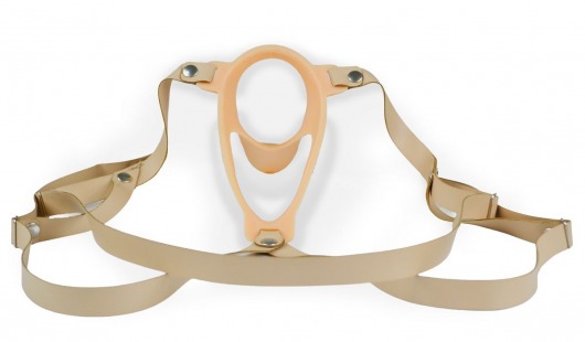 Телесный эректор-ложечка с фиксацией на ремешках MEN STYLE - LOVETOY (А-Полимер) - во Владикавказе купить с доставкой