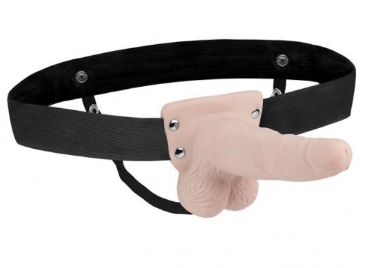 Телесный перезаряжаемый вибрострапон - 18 см. - Lux Fetish - купить с доставкой во Владикавказе