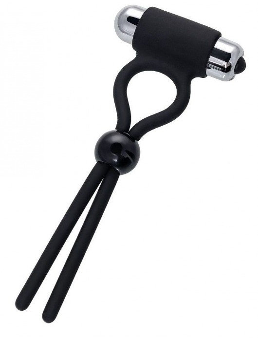 Черное эрекционное лассо Ect с виброэлементом - A-toys - во Владикавказе купить с доставкой